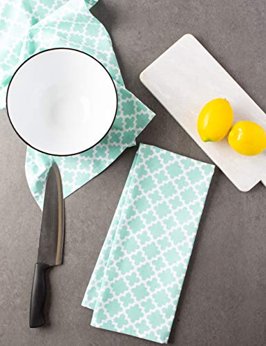 DII Lattice Basics Collection Kitchen Essentials, Dishtowel Set, Aqua, 2, Piece - Image 5