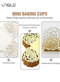 Unique 50pcs Truffle Wrappers Chocolate Candy Cups,Chocolate Paper Candy Cups Baking Cups Truffle Wrappers Liners Cups for Shower Birthday Wedding Party (Gold)  - Image 3