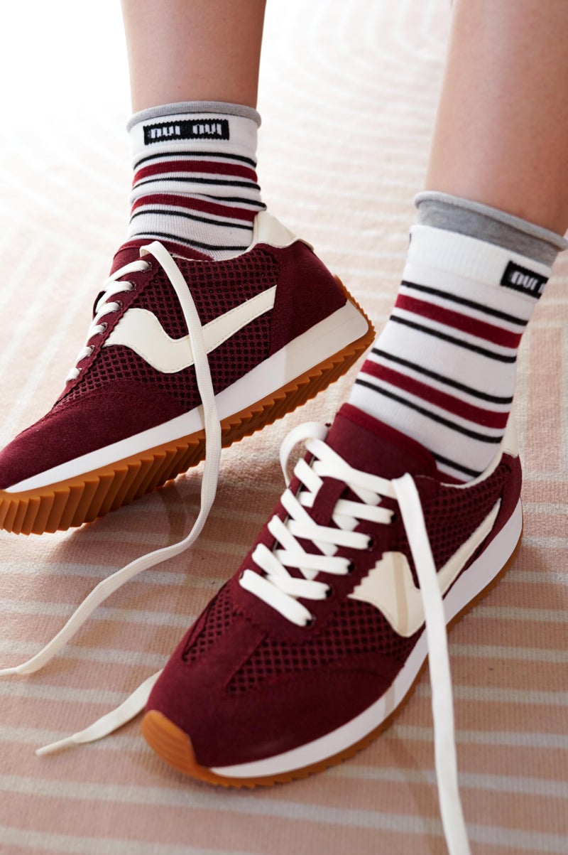 Project Cloud Fashion Sneakers for Women 2026 â€“ Lightweight Lace-Up Shoes for Women with Memory Foam Insoles â€“ Trendy Womens Shoes â€“ Non-Slip, Comfortable Womens Sneakers (Madison, Burg,5.5) Burgundy - Image 2