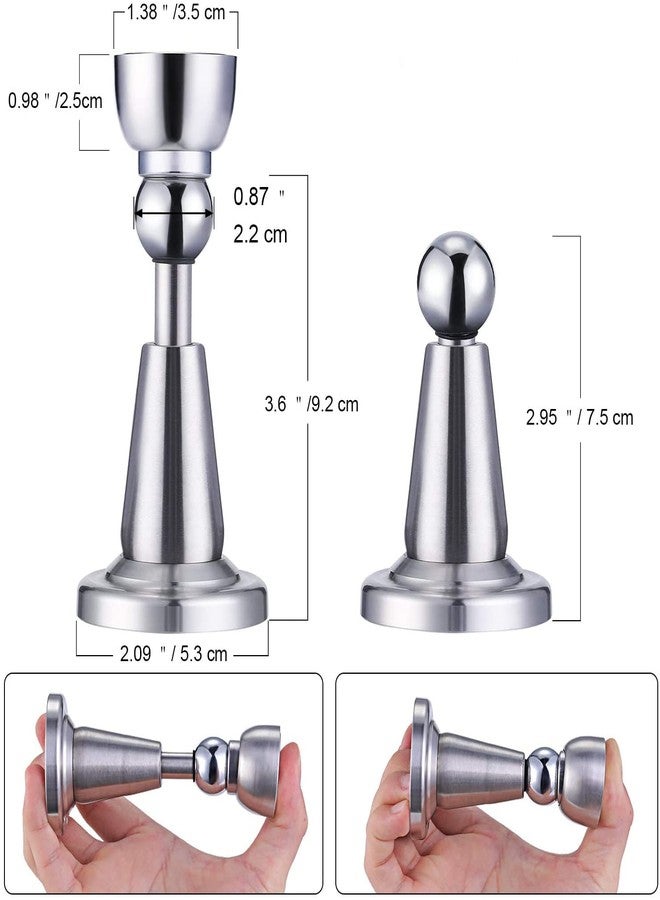 LAPO 4 Inch Door Magnet Stopper for Home and Office | Stainless Steel Body | 360 Degree Door Catcher | Elegant Matt Finish | Strong Magnetic Hold | Easy Installation | 3 Years Warranty | Pack of 2 - Image 3