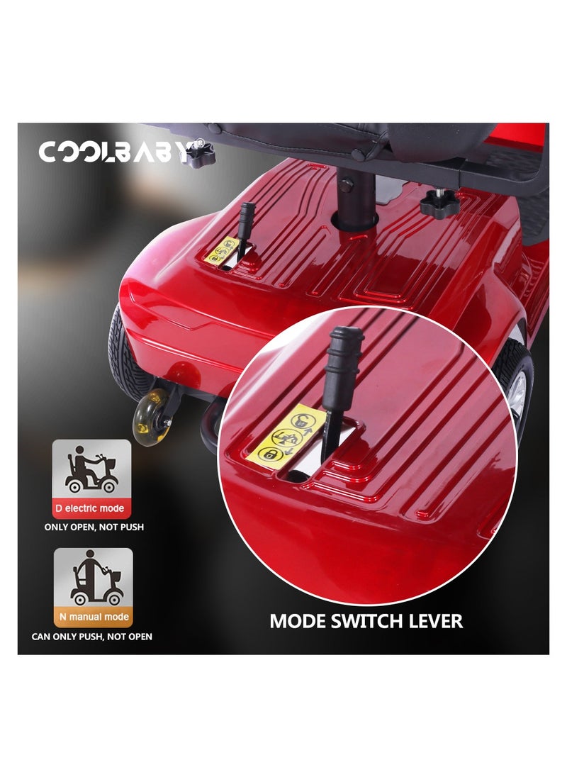 Cool Baby COOLBABY 4 Wheel Electric Folding Mobility Scooter Portable Electric Wheelchair Scooter for Adult and Elderly  - Image 3