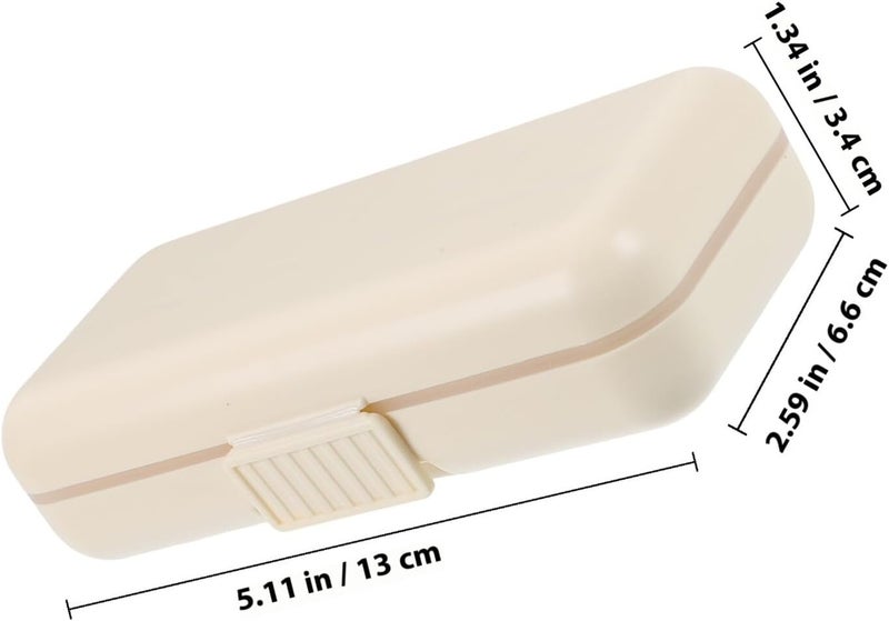 Portable Small Pill Organizer for Travel, Cream White 8-Compartment Compact Medicine and Vitamin Container for Purse Use - Image 2