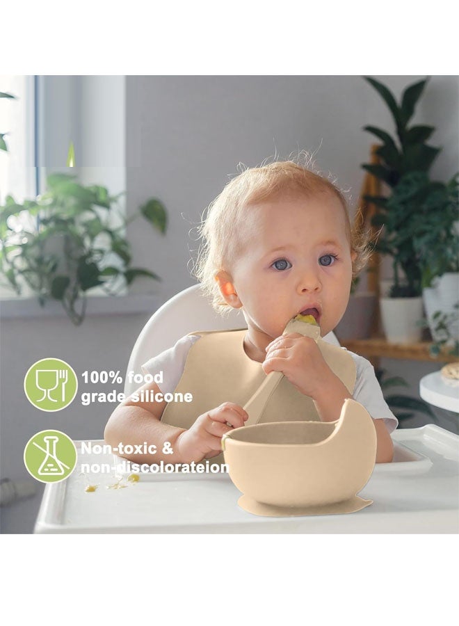 Beauenty Silicone Baby Feeding Set | Baby Led Weaning Supplies Includes Suction Bowls and Divided Plates, Adjustable Bib, Baby Utensils Spoons and Forks,Cup | Baby Feeding Essentials - Image 2