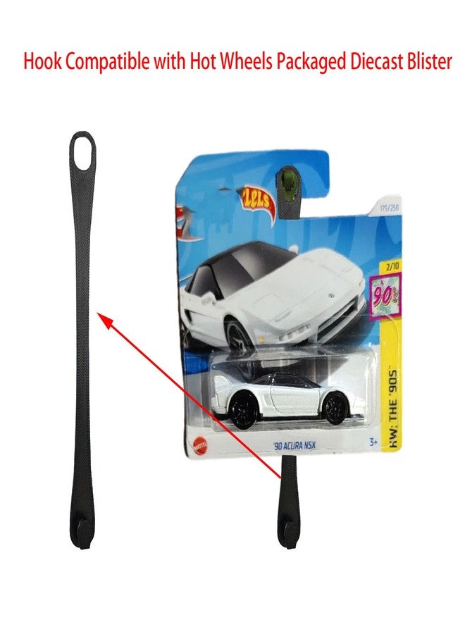 SPANSEE 10 PCS Modular Die-Cast Car Display Hooks, Hook Compatible with Hot Wheels Packaged Diecast Blister, Storage Organizer Wall Mount Display - Image 3