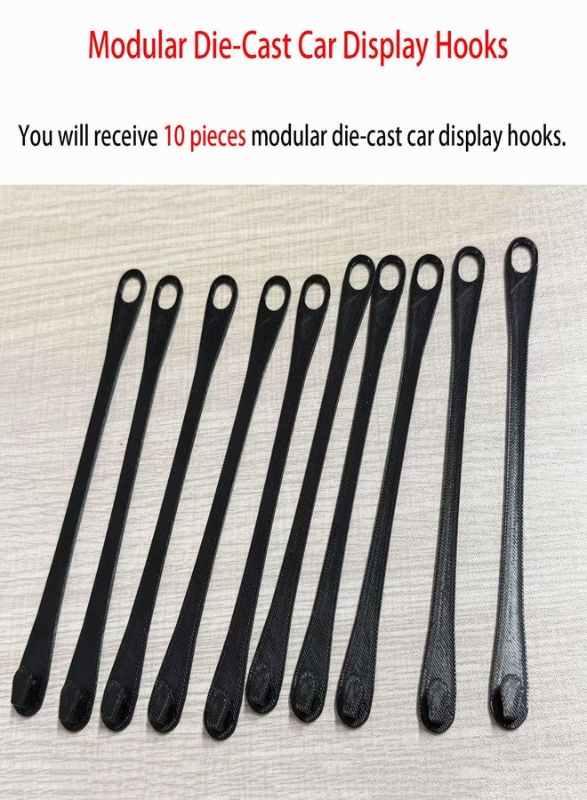 SPANSEE 10 PCS Modular Die-Cast Car Display Hooks, Hook Compatible with Hot Wheels Packaged Diecast Blister, Storage Organizer Wall Mount Display - Image 5