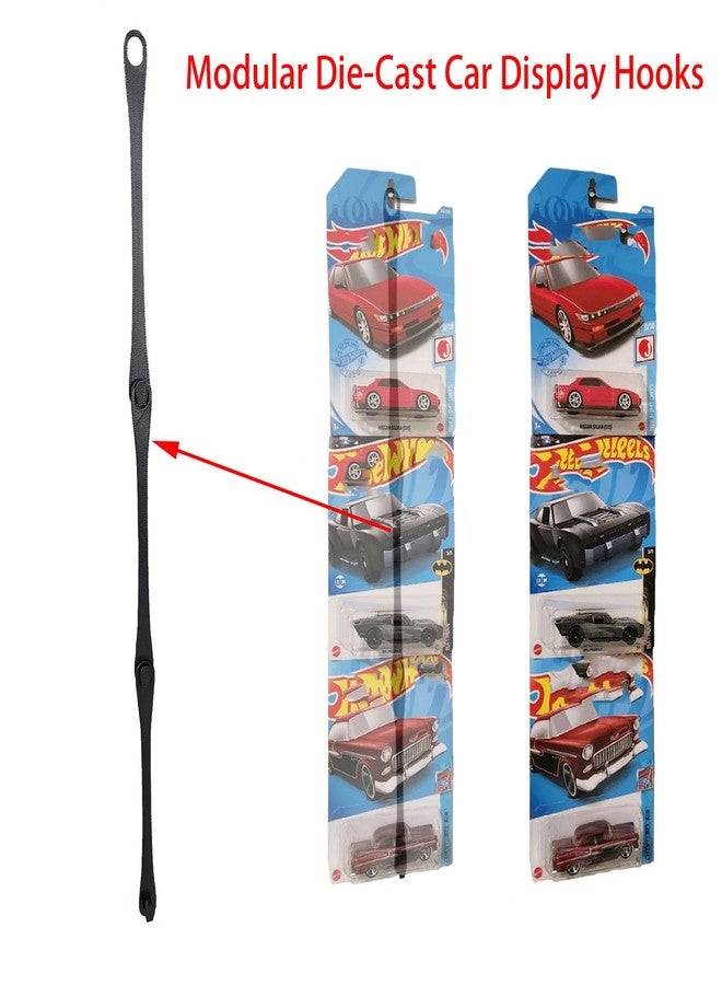 SPANSEE 10 PCS Modular Die-Cast Car Display Hooks, Hook Compatible with Hot Wheels Packaged Diecast Blister, Storage Organizer Wall Mount Display - Image 2