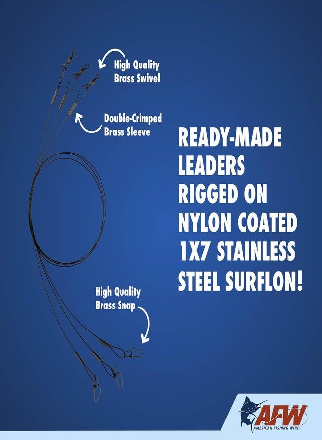 American Fishing Wire AFW Surflon Fishing Leaders, Nylon Coated 1x7 Stainless Steel Wire, 20 lb Test, Black, 9 inch, 3 pc - Image 5