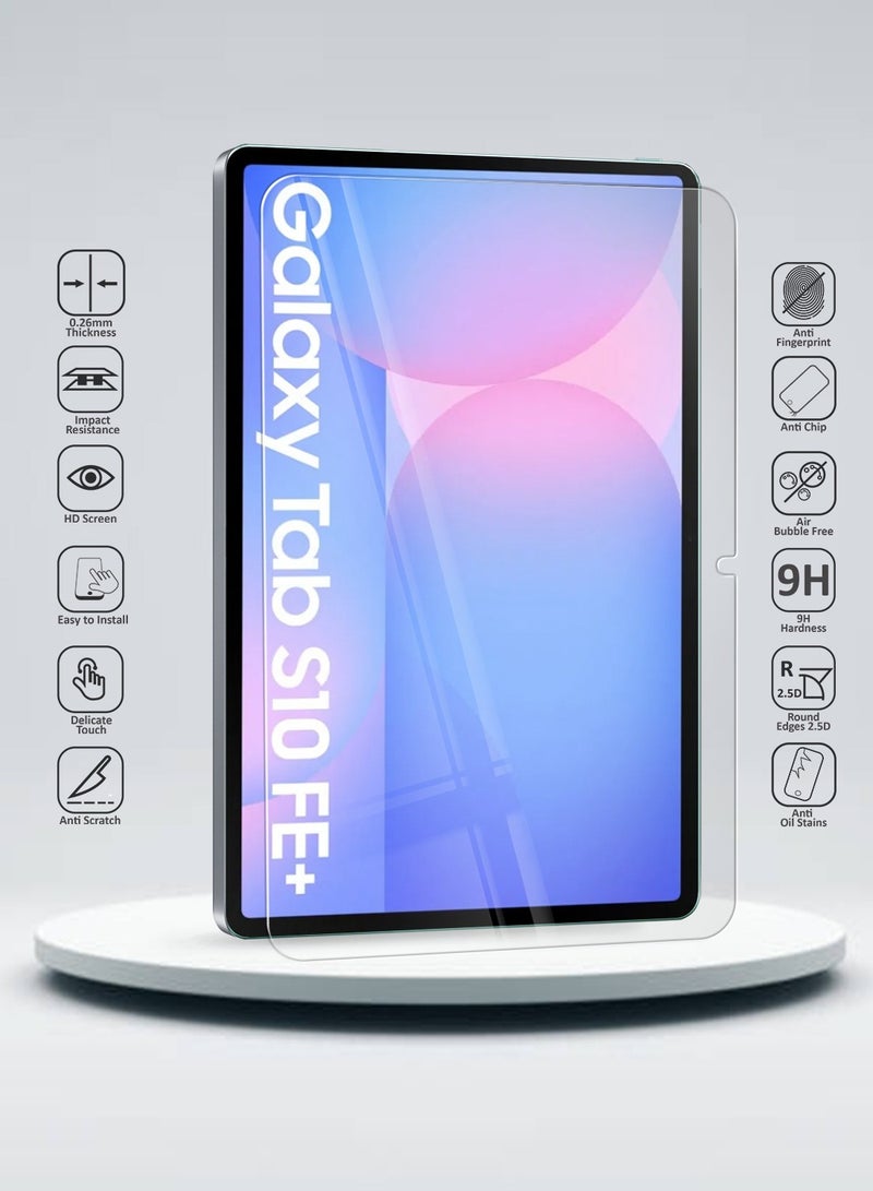 Wtech Samsung Galaxy Tab S10 FE Plus 13.1 5G 2025 (13.1 inches) 9H Ultra HD Tempered Glass Screen Protector (TSG9CN) - Clear - Image 2