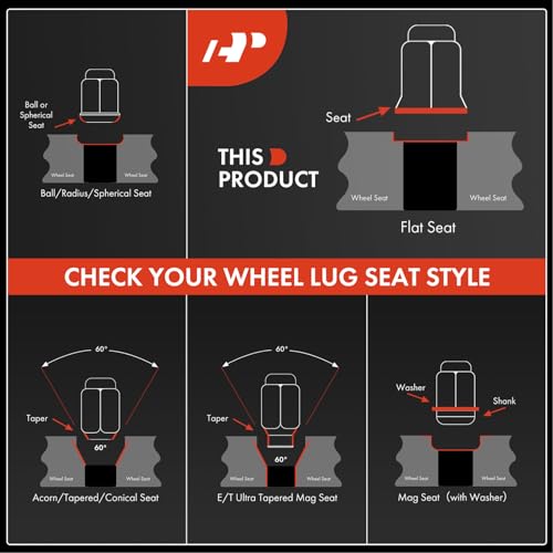 A-Premium صواميل العجلات A-Premium 5 قطع M12 x 1.5 متوافقة مع تويوتا أفالون كامري كورولا RAV4 تاكوما سيينا لكزس ES RX بونتياك سايون - Image 3