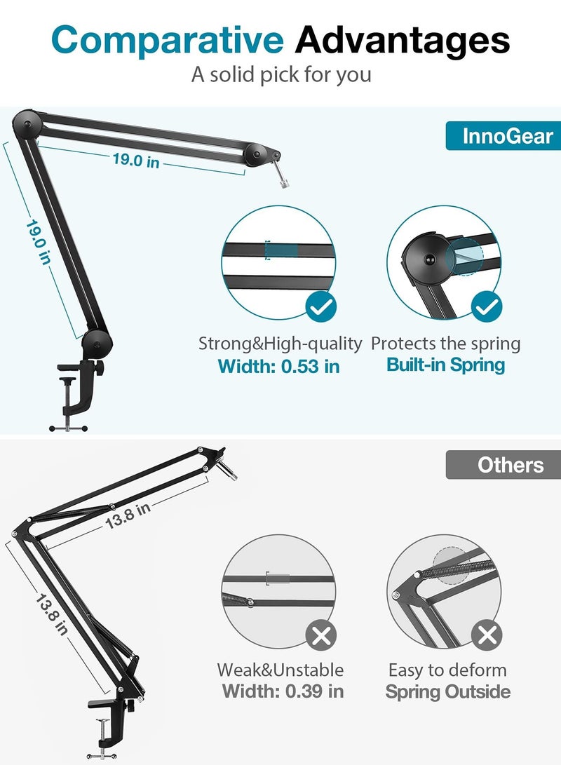 XiuWoo Large Microphone Boom Arm Mic Stand Black(without Microphone) - Image 2