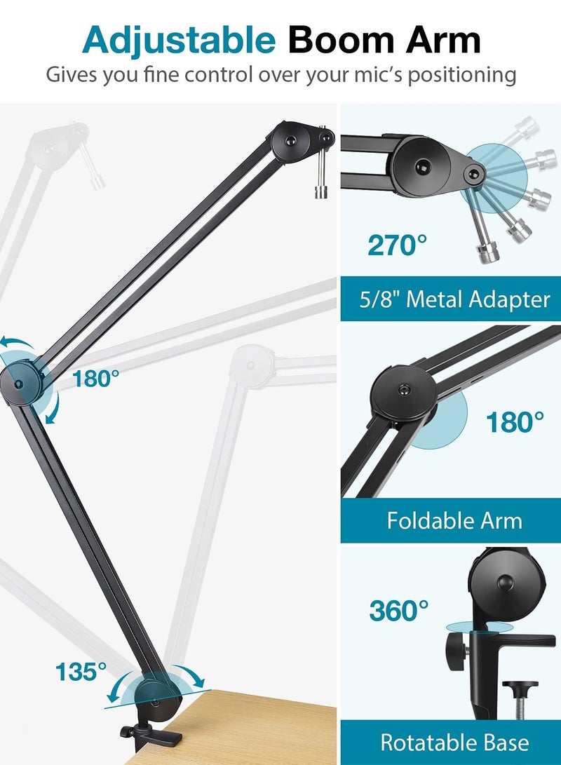 XiuWoo Large Microphone Boom Arm Mic Stand Black(without Microphone) - Image 3