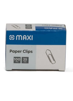 Maxi MAXI 25MM BOAT SHAPE PAPER CLIP BOX OF 100PC SILVER  - Image 2