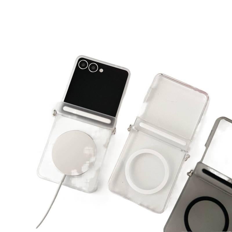 غطاء MagSafe | مغناطيس قوي | ملمس غير لامع | لـ Samsung Galaxy Z Flip 7 | شفاف - Image 3