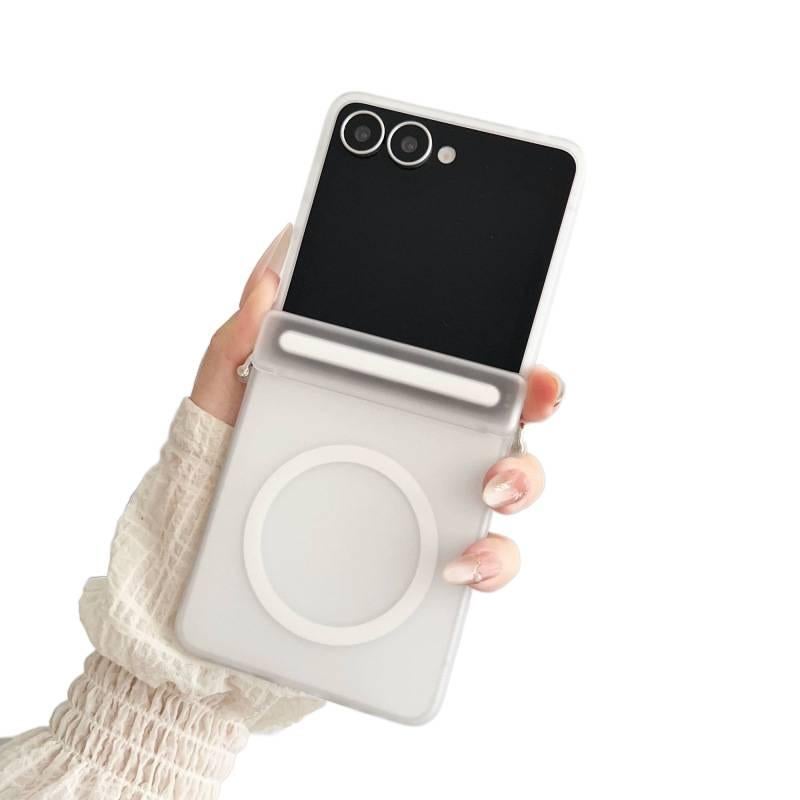 غطاء MagSafe | مغناطيس قوي | ملمس غير لامع | لـ Samsung Galaxy Z Flip 7 | شفاف - Image 1