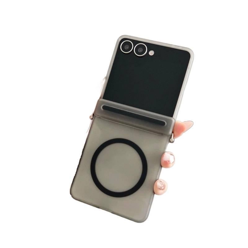 غطاء MagSafe | مغناطيس قوي | ملمس غير لامع | لـ Samsung Galaxy Z Flip 7 | شفاف - Image 2