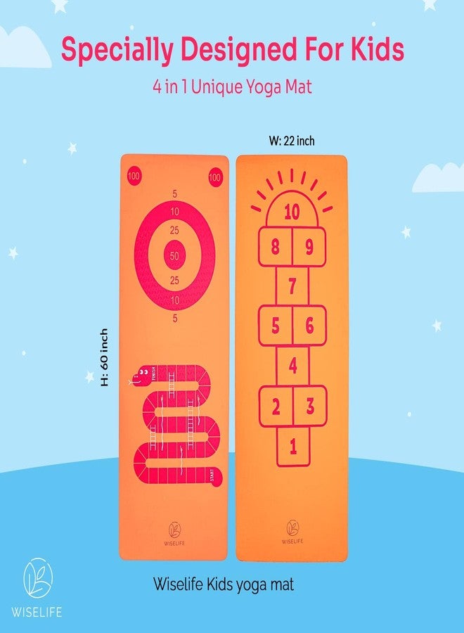 Wiselife Play & Exercise 6MM Kids Printed Yoga Mat & Carry Strap| Hopscotch, Snakes & Ladders and Target Toss Games | Exercise Mat for Children | Ideal for Child of 3-15 years - Image 5