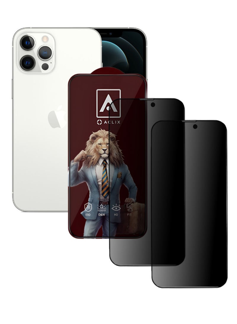 ACLIX 2 Pieces Antistatic ESD Dustproof Premium Quality High Definition Tempered Glass Screen Protector Designed For  iPhone 12 Pro Max - Image 1