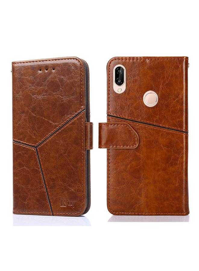 Zaboon Case For Huawei P20 lite / nova 3e Geometric Stitching Horizontal Flip TPU + PU Leather Case with Holder & Card Slots & Wallet - Image 1