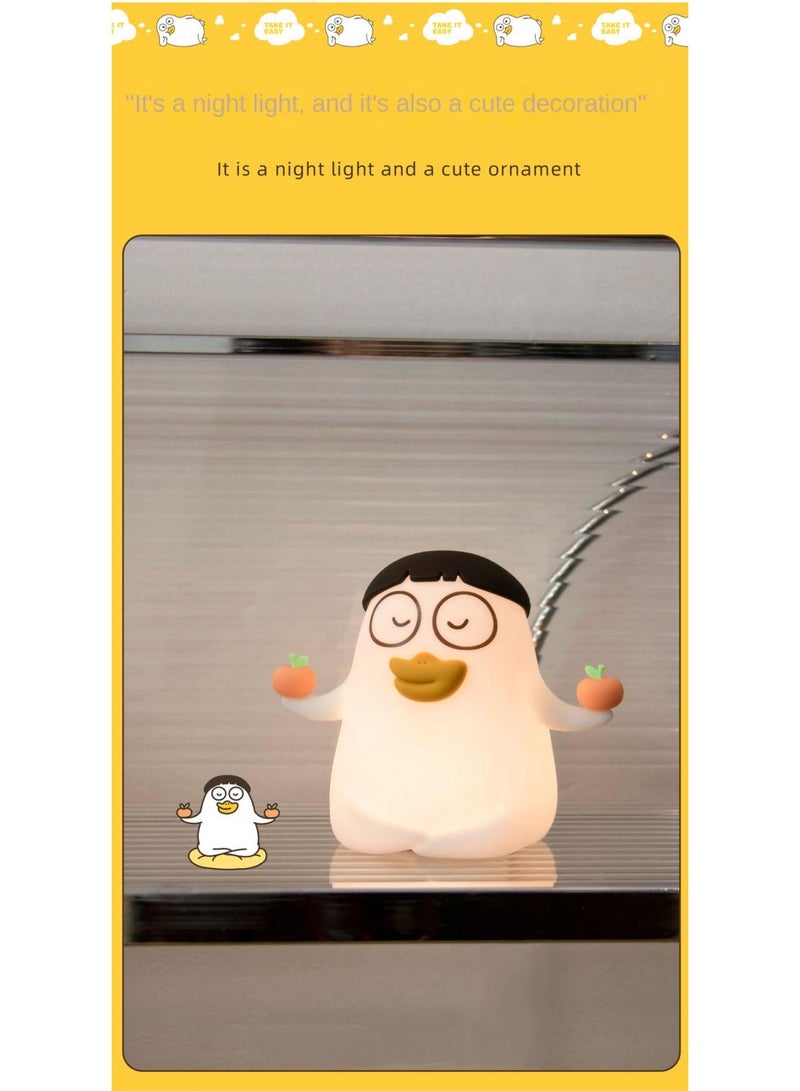 Fun Little Duck Night Lamp Desktop Decoration Night Lamp Bedroom Bedside Sleep Lamp Timing Night Lamp - Image 4