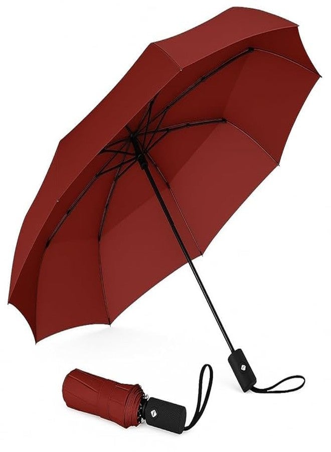 Touchcart مظلة تاتش كارت كبيرة الحجم مقاومة للرياح والأشعة فوق البنفسجية - مظلة سفر متينة وأنيقة قابلة للطي ثلاث مرات مع مقبض كارابين، تفتح وتغلق تلقائيًا، مناسبة للرجال والنساء والأطفال. - Image 1