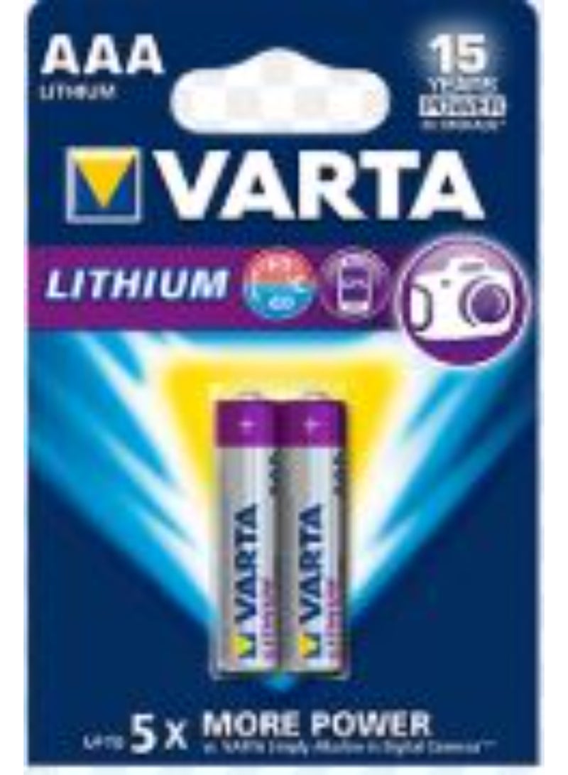 VARTA Lithium AAA Battery - Long-Lasting and High-Performance Batteries for Your Devices (2-Pack)