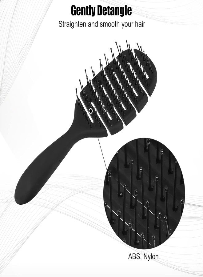 CETLO Pro Flex Dry Paddle Hair Brush, Black, HeatFlex Bristles, Vented Design, All Hair Types (SET-1) - Image 4