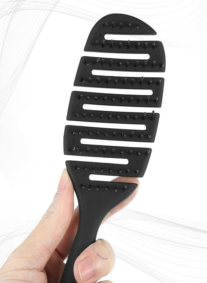 CETLO Pro Flex Dry Paddle Hair Brush, Black, HeatFlex Bristles, Vented Design, All Hair Types (SET-1) - Image 3