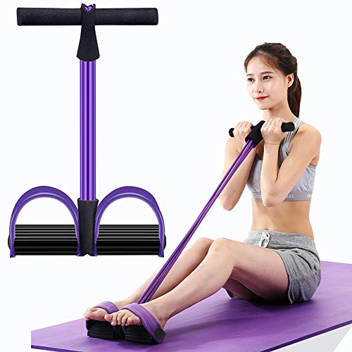 Kammoy 6-Tubes Tension Rope, Multifunction Elastic Yoga Pedal Puller Resistance Band, Natural Latex Tension Rope Fitness Equipment, for Abdomen, Waist, Arm, Leg Stretching Slimming Training - Image 1