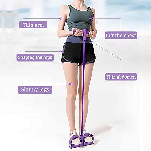 Kammoy 6-Tubes Tension Rope, Multifunction Elastic Yoga Pedal Puller Resistance Band, Natural Latex Tension Rope Fitness Equipment, for Abdomen, Waist, Arm, Leg Stretching Slimming Training - Image 4