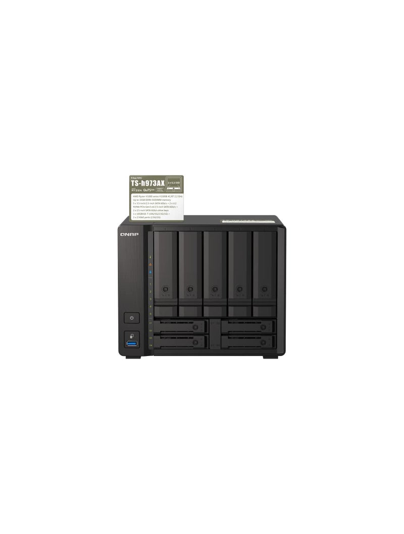 QNAP TSh973AX32G 9Bay QuTS Hero NAS with 10GbE25GbE Connectivity