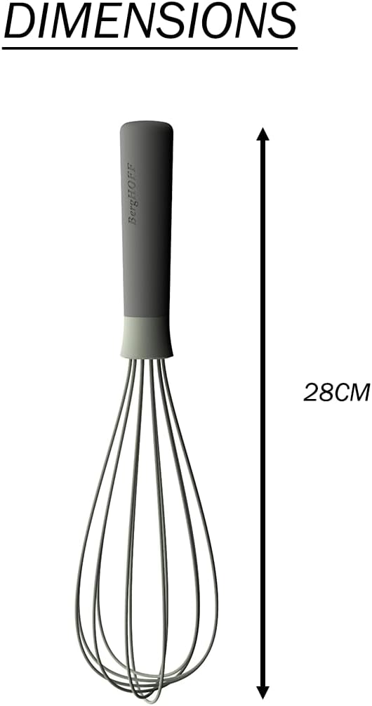 BergHOFF Balance Stainless Steel Whisk 11" for Kitchen with This Silicone Whisk, Made with Recycled Plastic, Easy to Use & Durable, Heat Resistant & Diswasher Safe - Image 5