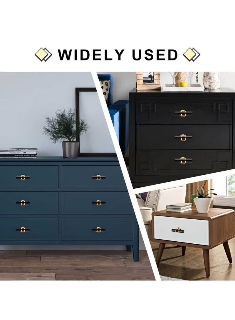 Unewshi Cabinet handles 4 pack single hole zinc alloy drawer door handles gold and black - Image 5