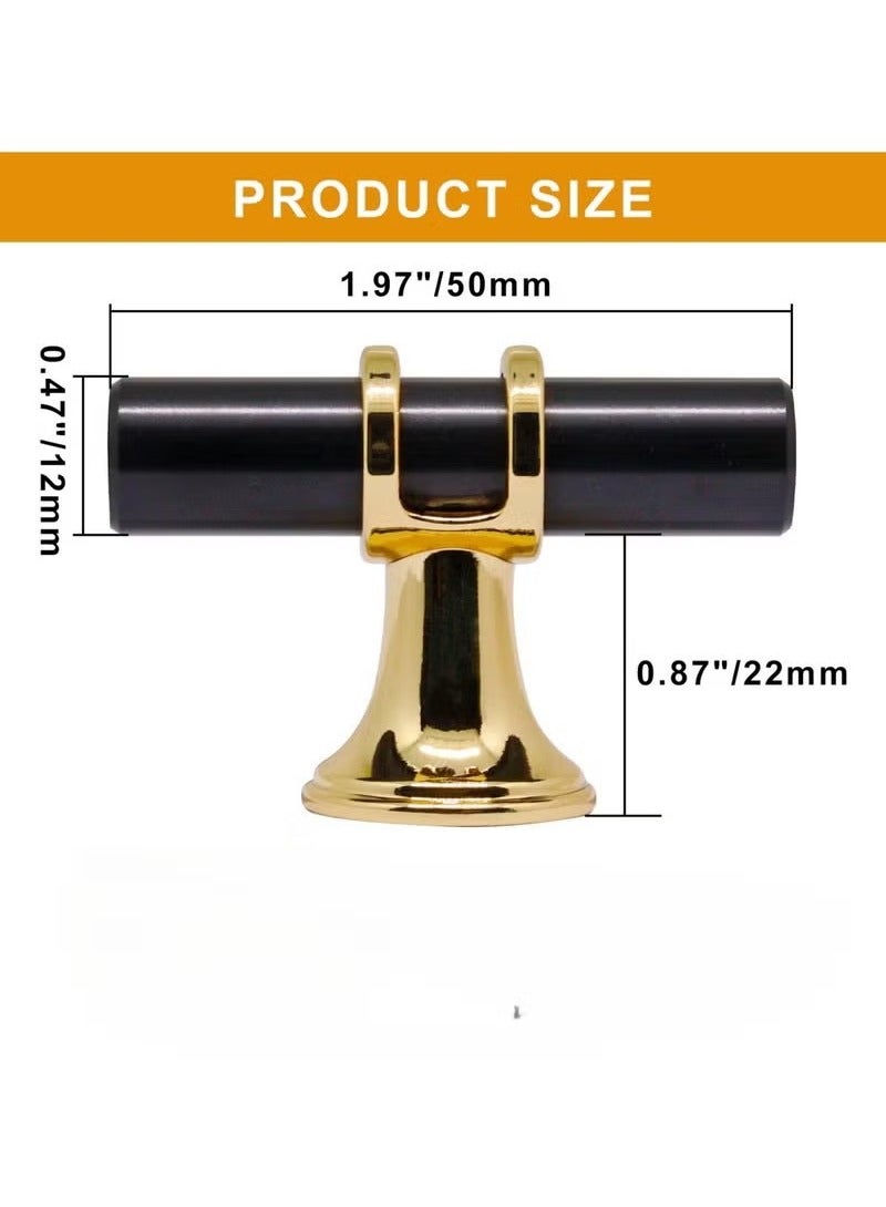 Unewshi Cabinet handles 4 pack single hole zinc alloy drawer door handles gold and black - Image 4