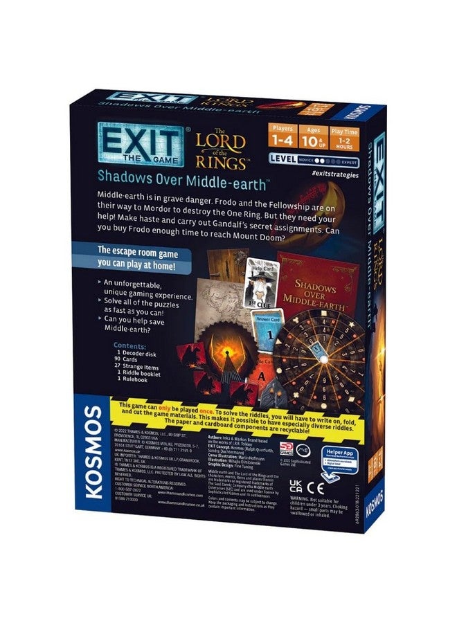 Thames & Kosmos ثيمز وكوسموس إكزيت سيد الخواتم - الظل فوق الأرض الوسطى، لعبة ورقية، ألعاب عائلية لليلة الألعاب، 2022 أسترا أفضل لعبة للأطفال مرشح لـ 1 إلى 4 لاعبين، من 10 سنوات - Image 4