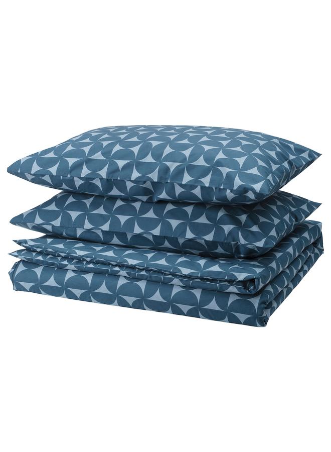 Green Tiger Duvet cover and 2 pillowcases, dark blue/light blue, 240x220/50x80 cm - Image 1