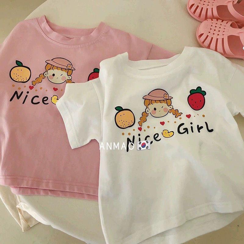 Girls' Cotton Summer Top Small And Medium-Sized Children'S Baby'S All-Match Children'S T-Shirt Round Neck Western-Style Girl'S Cute Base Shirt T - Image 2