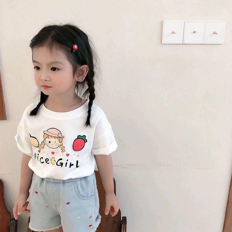 Girls' Cotton Summer Top Small And Medium-Sized Children'S Baby'S All-Match Children'S T-Shirt Round Neck Western-Style Girl'S Cute Base Shirt T - Image 4