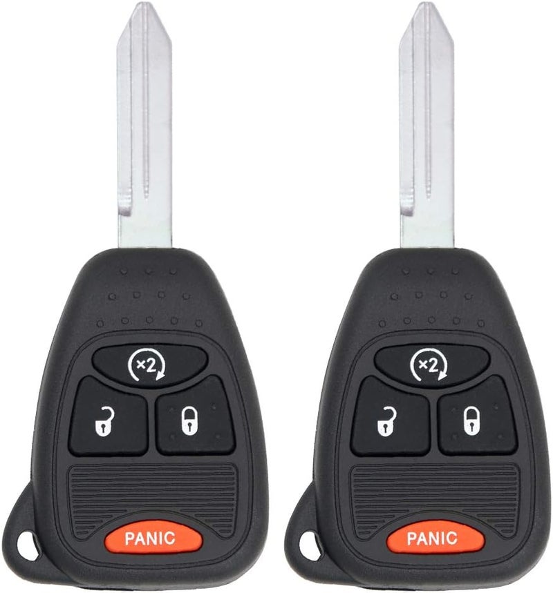 Keyless2Go Keyless Entry Remote Car Key Replacement for Vehicles That Use 4 Button OHT692713AA - 2 Pack - Image 1