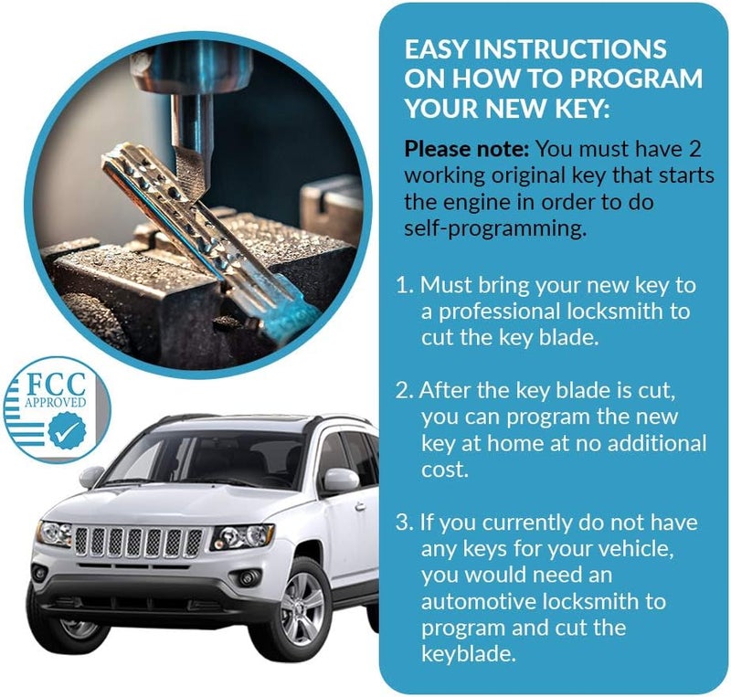 Keyless2Go Keyless Entry Remote Car Key Replacement for Vehicles That Use 4 Button OHT692713AA - 2 Pack - Image 5