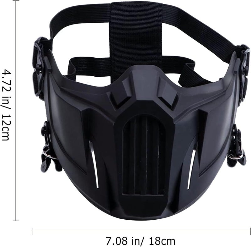 yeesport Airsoft Mask Creative Protective Half Face Mask Outdoor Game Mask Costume Mask Outdoor Sports Masks (Black) - Image 3