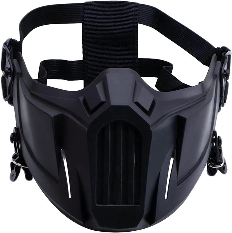 yeesport Airsoft Mask Creative Protective Half Face Mask Outdoor Game Mask Costume Mask Outdoor Sports Masks (Black) - Image 1
