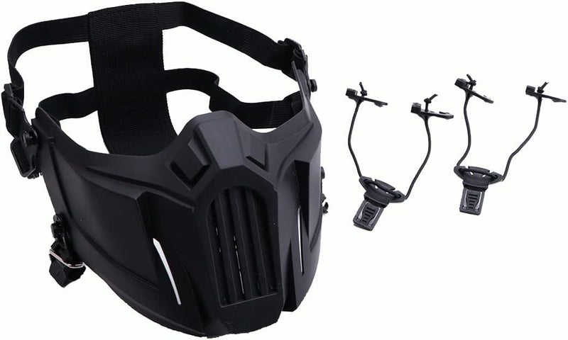 yeesport Airsoft Mask Creative Protective Half Face Mask Outdoor Game Mask Costume Mask Outdoor Sports Masks (Black) - Image 5