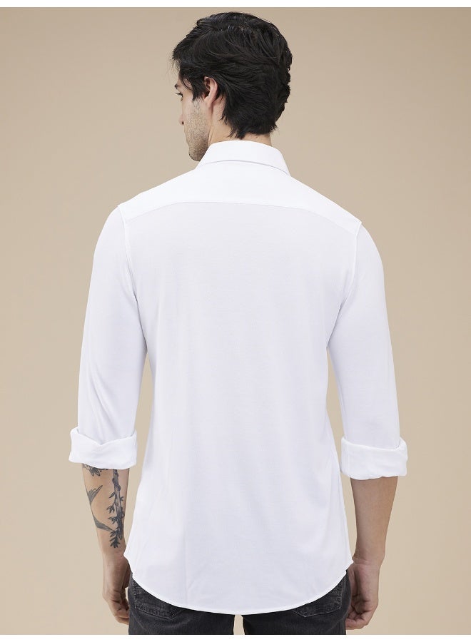 Being Human Mens White Collared Long Sleeve Shirt - Image 3