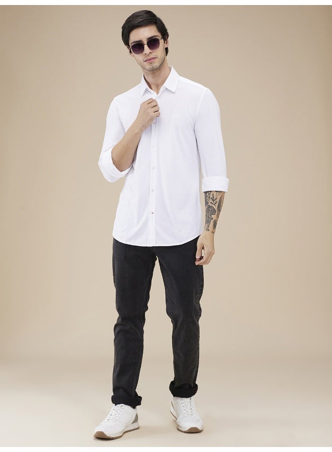 Being Human Mens White Collared Long Sleeve Shirt - Image 5