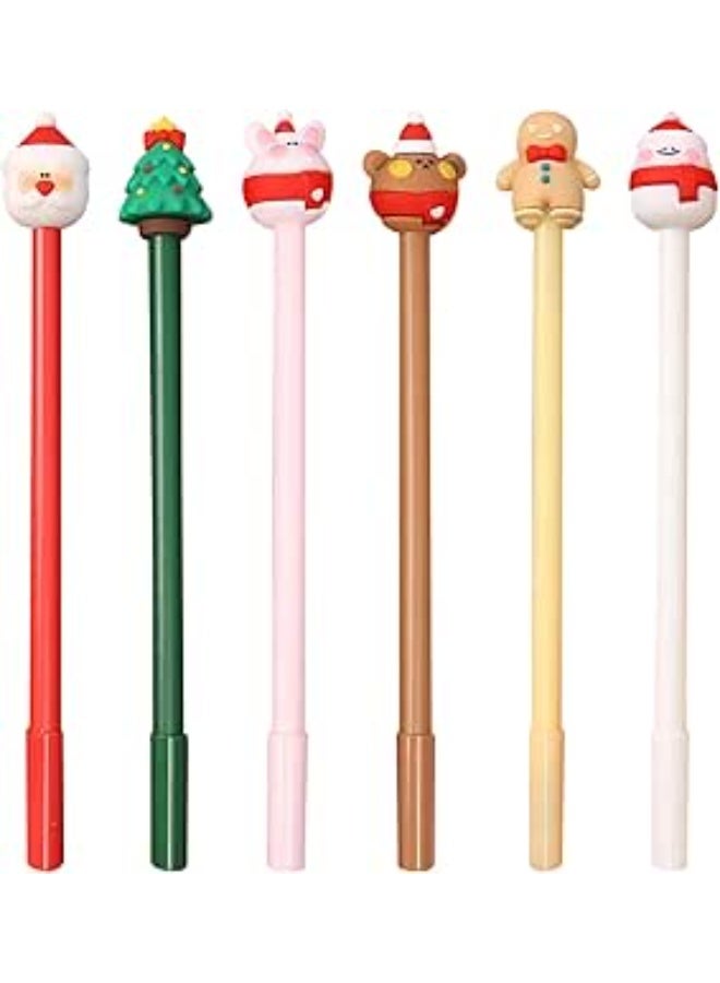 Festive cartoon designs – including Santa Claus, a snowman, a reindeer, and a brightly colored Christmas tree. Medium writing tip – smooth black gel ink with a comfortable flow. Durable plastic casing – lightweight and sturdy for everyday use. Perfect for gifts.