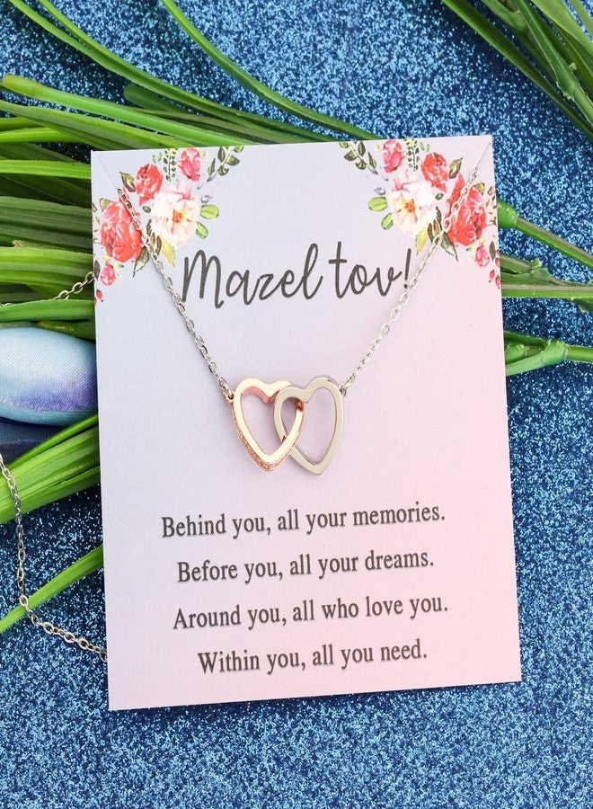 FEELMEM Bat Mitzvah Gifts for Mazel Tov Congratulations Necklace Behind You All Your Memories Love Heart Jewelry Good Luck Gift (Mazel tov-necklace) - Image 5