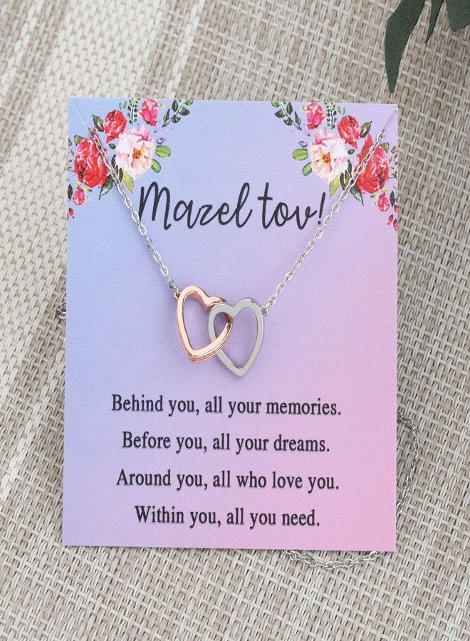 FEELMEM Bat Mitzvah Gifts for Mazel Tov Congratulations Necklace Behind You All Your Memories Love Heart Jewelry Good Luck Gift (Mazel tov-necklace) - Image 4