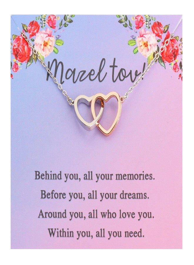 FEELMEM Bat Mitzvah Gifts for Mazel Tov Congratulations Necklace Behind You All Your Memories Love Heart Jewelry Good Luck Gift (Mazel tov-necklace) - Image 1