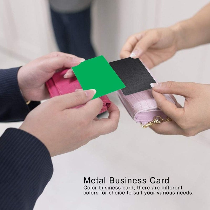 Green Premium Metal Business Cards Blank Aluminum Alloy Engraved 50 Pcs Rust Proof - Image 3