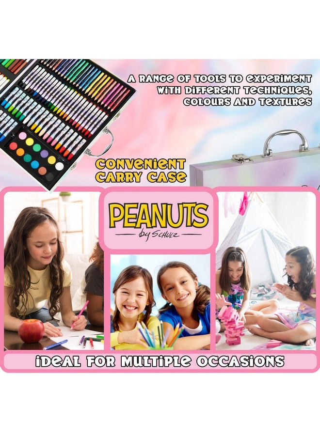 Peanuts Peanuts Snoopy Colored Pencils Art Supplies Kids Drawing Kit School Supplies Painting Kit Girls Drawing Pencils Art Kit Travel Case with Crayons Arts and Crafts for Kids 4-12  - Image 5